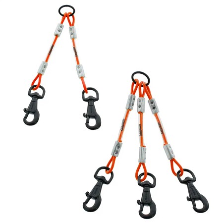 Accouple Canihunt Câble Métallique Gainé 2 Mousquetons Xtreme - Orange