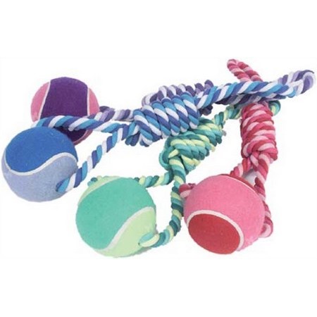 Ace Ball With Rope Dog Toy