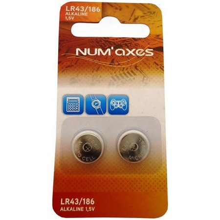Αλκαλικέσ Μπαταρίεσ Numaxes 1,5V Lr43 - Συσκευασία Των 2
