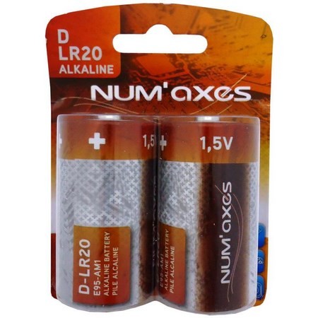 Alkalinebatterier Numaxes 1,5V D Lr20 - Pakke Med 2