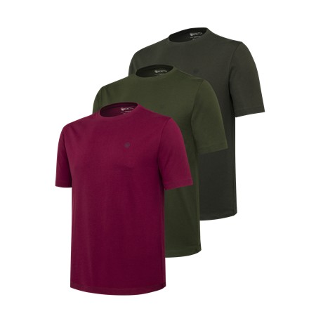 Ανδρικό Κοντομάνικο T-Shirt Beretta Set Of 3 Corporate Ts - British Green/Cordovan/Peat - Paketo 3