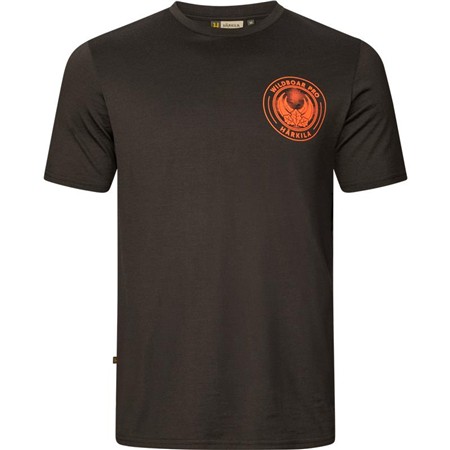 Ανδρικό Κοντομάνικο T-Shirt Harkila Game S/S - Σκούρο Καφέ Αγριόχοιροσ