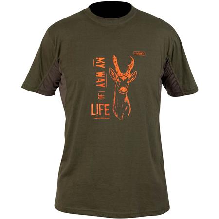 Ανδρικό Κοντομάνικο T-Shirt Hart Branded Ελάφι - Χακί