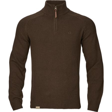 Ανδρικό Πουλόβερ Harkila Vincent Merino Half Zip - Demitasse Καφέ