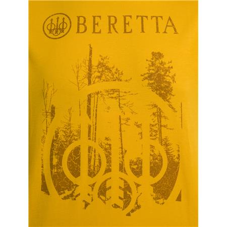 ΑΝΔΡΙΚΌ T-SHIRT ΜΕ ΚΟΝΤΆ ΜΑΝΊΚΙΑ BERETTA OUTLINE - ΣΑΦΡΆΝ ΚΊΤΡΙΝΟ