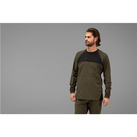 ΑΝΔΡΙΚΌ ΘΕΡΜΑΙΝΌΜΕΝΟ ΜΑΚΡΥΜΆΝΙΚΟ T-SHIRT HARKILA HEAT USB-C - WILLOW GREEN/ΜΑΎΡΟ