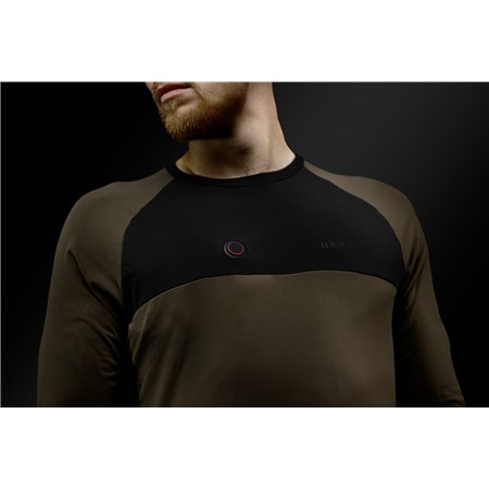 ΑΝΔΡΙΚΌ ΘΕΡΜΑΙΝΌΜΕΝΟ ΜΑΚΡΥΜΆΝΙΚΟ T-SHIRT HARKILA HEAT USB-C - WILLOW GREEN/ΜΑΎΡΟ