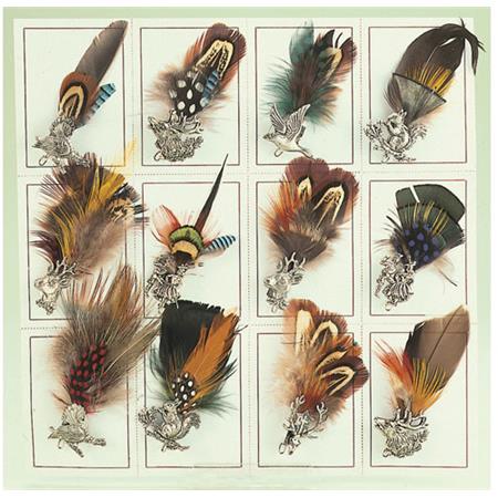 Assortment Of Hat Feathers Fritzmann - Pack Of 12