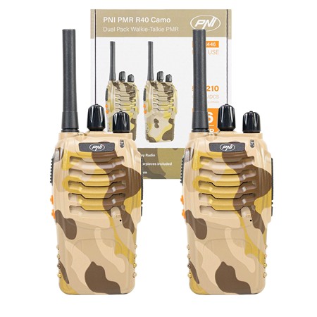 BÆRBAR RADIOSTATION PNI R40 CAMO - PAKKE MED 2