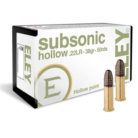 BALLE 22LR ELEY SUBSONIC HOLLOW POINT - 38G - CALIBRE 22LR