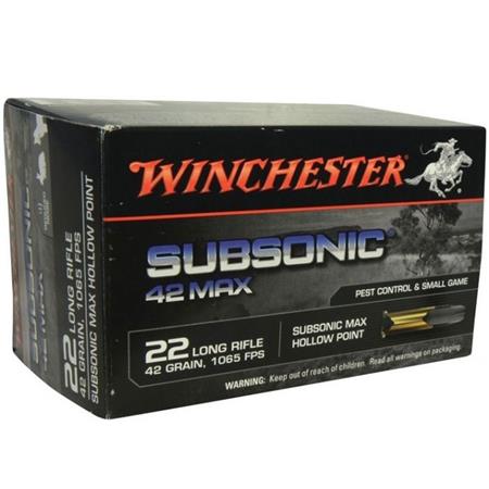 Balle 22Lr Winchester Subsonic 42 Max - 42G - Calibre 22Lr