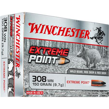 BALLE DE CHASSE WINCHESTER EXTREME POINT PLOMB - 150GR - CALIBRE 308 WIN