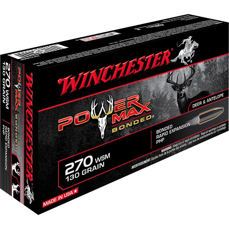 Balle de chasse winchester powermax bonded 130gr calibre 270 wsm