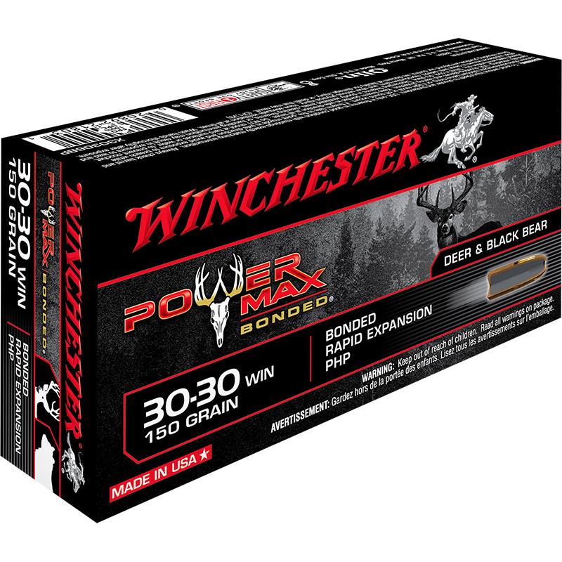 Balle de chasse winchester powermax bonded 150gr calibre 3030 win
