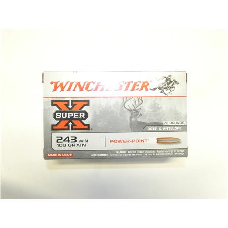 Balle De Chasse Winchester Power Point - 100Gr - Calibre 243 Win - Cx2432