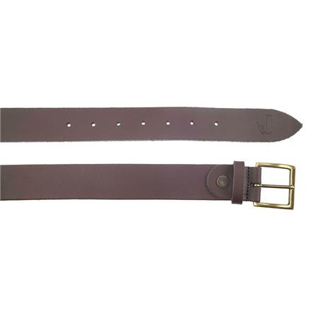 BELT JANUEL ÉCUSSON SANGLIER LEATHER - BROWN