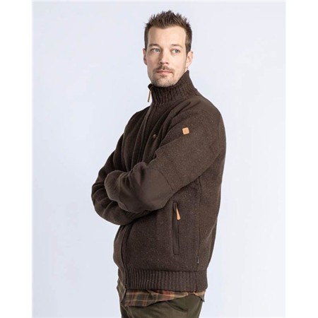 BLUZA MĘSKA PINEWOOD HURRICANE FULL ZIP - BRĄZOWY