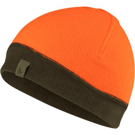 Bonnet Seeland Reversible Fleece Hat - Vert/Orange