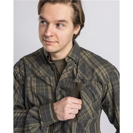 CĂMAȘĂ CU MÂNECI LUNGI PENTRU BĂRBAȚI PINEWOOD WOLF - VERDE ÎNCHIS