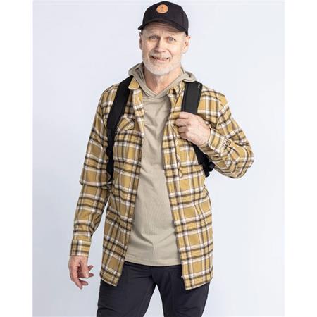 CĂMĂȘI CU MÂNECI LUNGI PENTRU BĂRBAȚI PINEWOOD ABISKO HIKING FLANNEL - FÂN AURIU