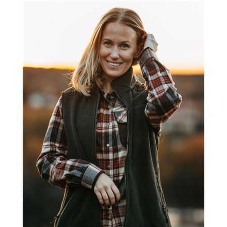 CAMICIA A MANICHE LUNGHE DONNA PINEWOOD PRESTWICK EXCLUSIVE - BORDEAUX/BEIGE