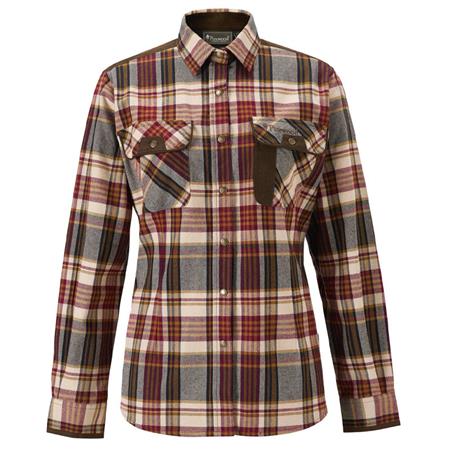 Camicia A Maniche Lunghe Donna Pinewood Prestwick Exclusive - Bordeaux/Beige