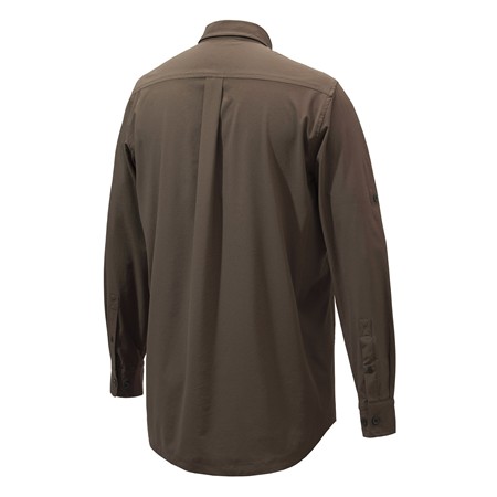 CAMICIA MANICHE LUNGHE UOMO BERETTA PLAIN LIGHTWEIGHT - MARRONE CORTECCIA