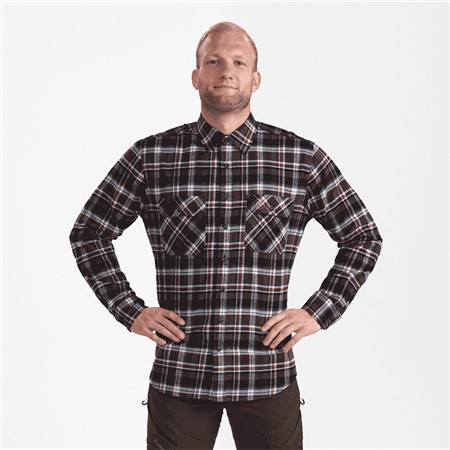 CAMICIA A MANICHE LUNGHE UOMO - BLUE CHECK DEERHUNTER NATHAN - BLUE CHECK