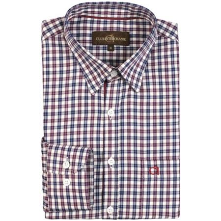 Camicia Maniche Lunghe Uomo Club Interchasse Ambroise - Bordeaux/Blu