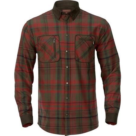 Camicia A Maniche Lunghe Uomo Harkila Pajala - Quadri Rossi