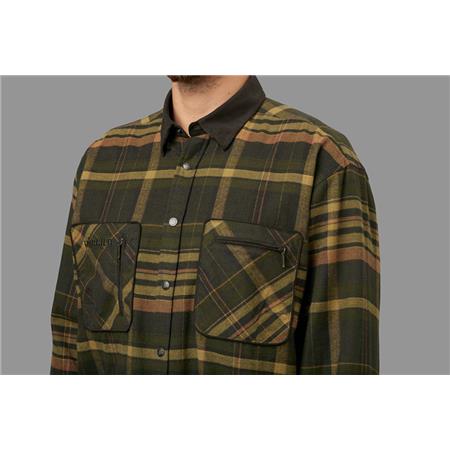 CAMICIA MANICHE LUNGO UOMO HARKILA PAJALA QUADRATI ARANCIONE
