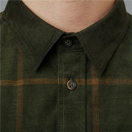 CAMICIA UOMO A MANICHE LUNGHE HARKILA KALDFJORD CARREAUX - MOTIVO A QUADRI VERDE SALVIA