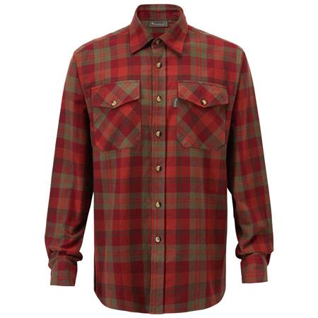 Camicie Uomo A Maniche Lunghe Pinewood Härjedalen - Terracotta/Green