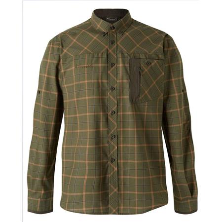 Camicie Uomo Maniche Lunghe Pinewood Wolf - Green/Terracotta