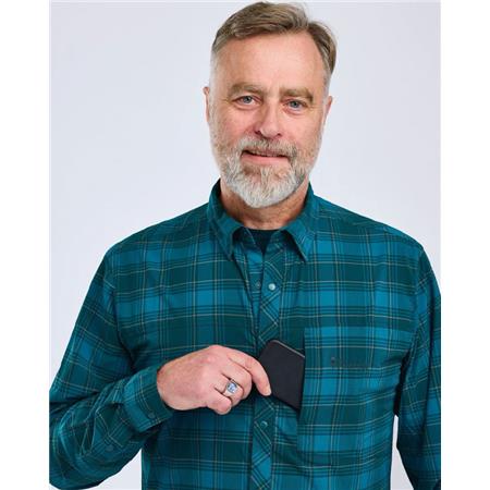 CAMISA DE MANGA LARGA HOMBRE PINEWOOD ABISKO TREKKING L/S - TEAL BLUE