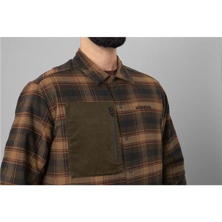 CAMISA DE MANGA LARGA HOMBRE REVERSIBLE HARKILA EIRIK - MEMBRANA- OLIVA/BURDEOS