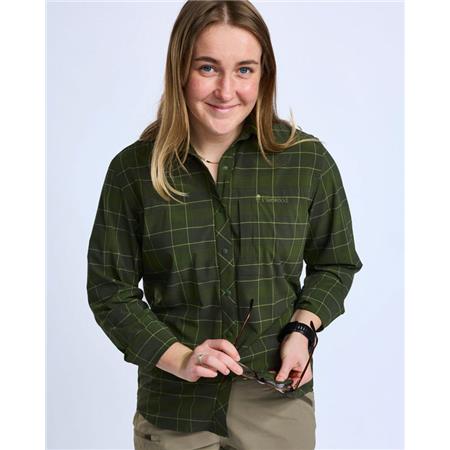 CAMISA DE MANGA LARGA MUJER PINEWOOD ABISKO TREKKING L/S - MOSS GREEN