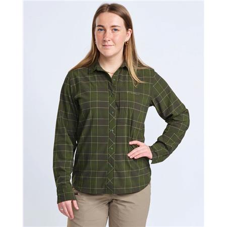 CAMISA DE MANGA LARGA MUJER PINEWOOD ABISKO TREKKING L/S - MOSS GREEN