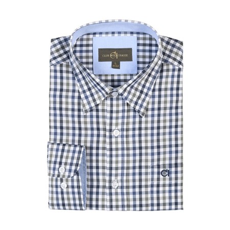 Camisa De Manga Larga Para Hombre Club Interchasse Saturne - Marino/Kaki