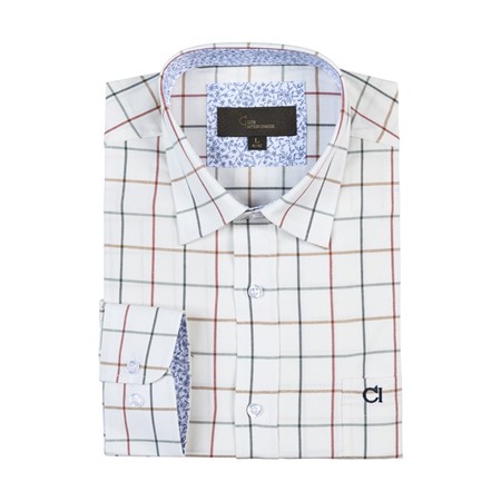 Camisa De Mangas Compridas Homem Club Interchasse Achille - Cru/Verde/Vermelho