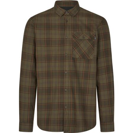 Camisa De Mangas Compridas Homem Seeland Glen Flannel - Pine Green/Dark Navy Check