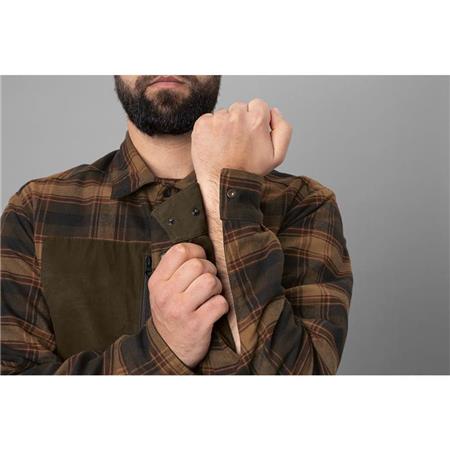 CAMISA DE MANGAS COMPRIDAS MASCULINA REVERSÍVEL HARKILA EIRIK - MEMBRANA- OLIVA/BORDÔ