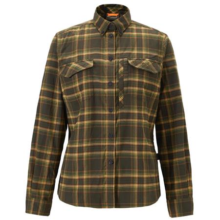 Camisa De Mangas Compridas Para Mulher Pinewood Abisko Hiking Flannel - Moss Green
