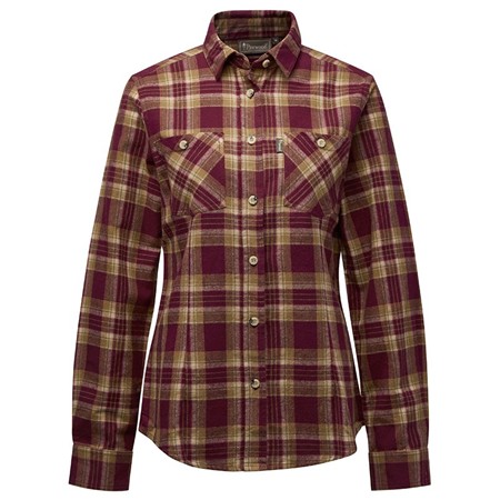 Camisa De Mangas Compridas Para Mulher Pinewood Härjedalen - Burgundy/Olive Green