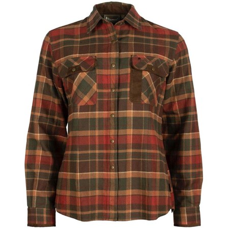 Camisa De Mangas Compridas Para Mulher Pinewood Prestwick Exclusive - Green/Terracotta