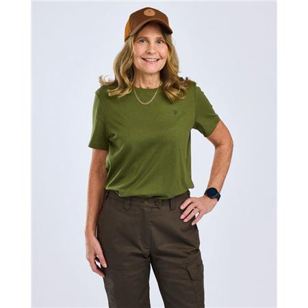 CAMISA DE MANGAS CURTAS PARA MULHER PINEWOOD 3-PACK - BLANC/PINE/LANTANA