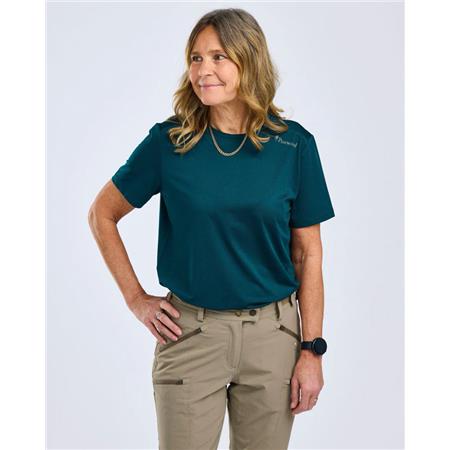 CAMISA DE MANGAS CURTAS PARA MULHER PINEWOOD FUNCTION - TEAL BLUE