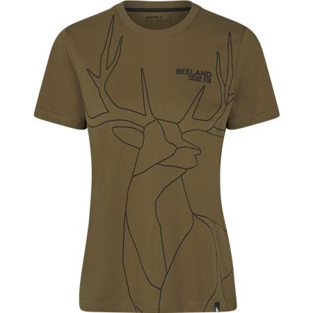 Camisa De Mangas Curtas Para Mulher Seeland Deer On Line W - Military Olive