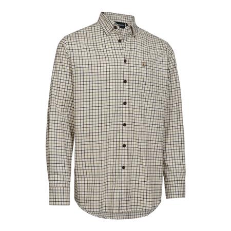 Camisa De Mangas Largas Para Hombre Deerhunter Gavin - Beige Check