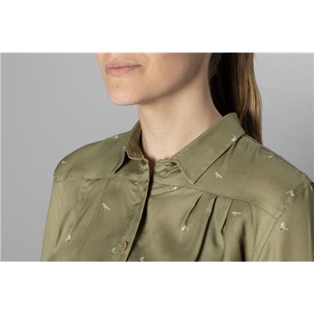 CAMISA DE MANGAS LARGAS PARA MUJER HARKILA XXX LADY - DUST GREEN/FLYING DUCKS